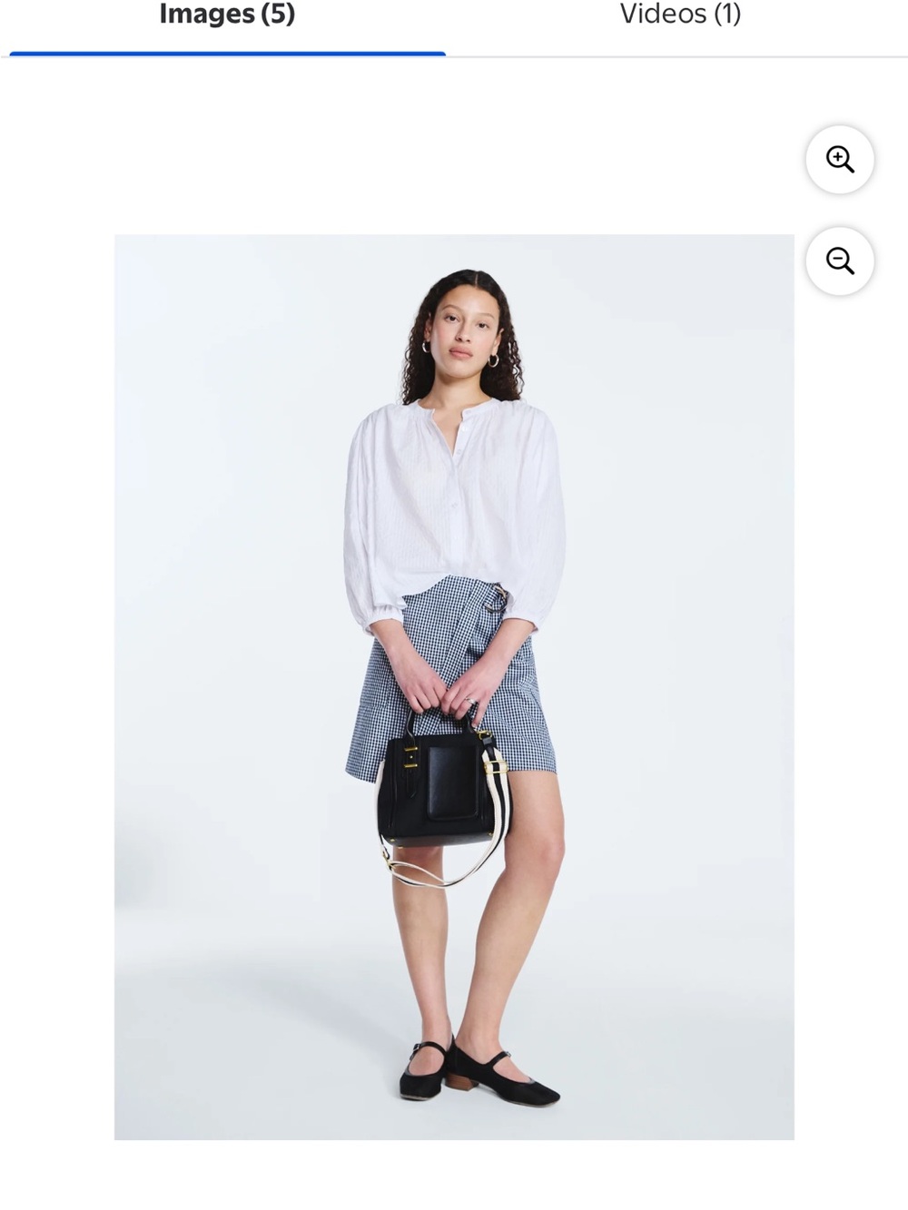 Gingham Wrap Mini Skirt in Blue